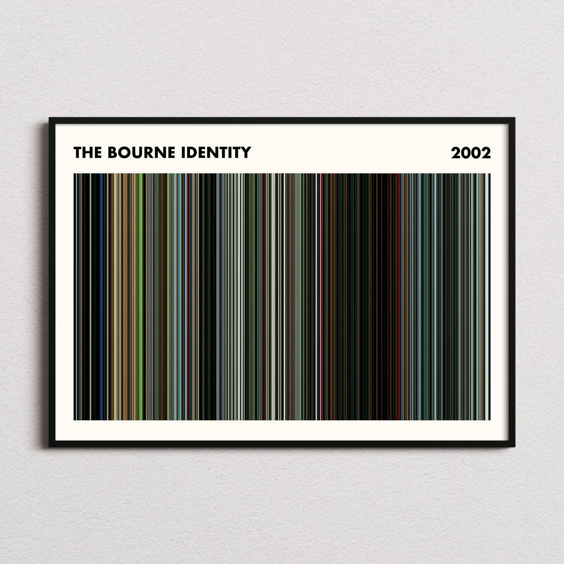 The Bourne Identity Movie Barcode Poster - Simplified