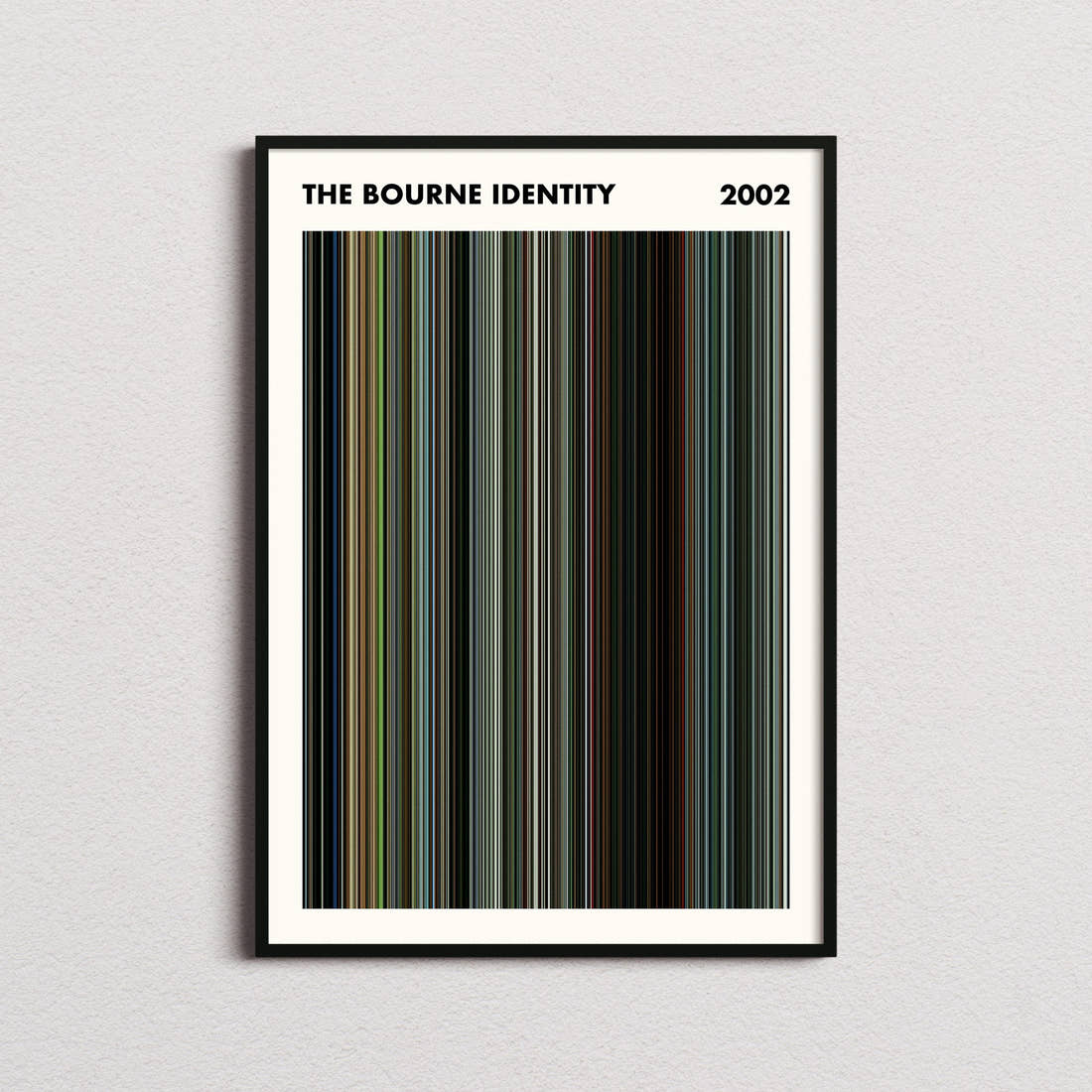 The Bourne Identity Movie Barcode Poster - Simplified