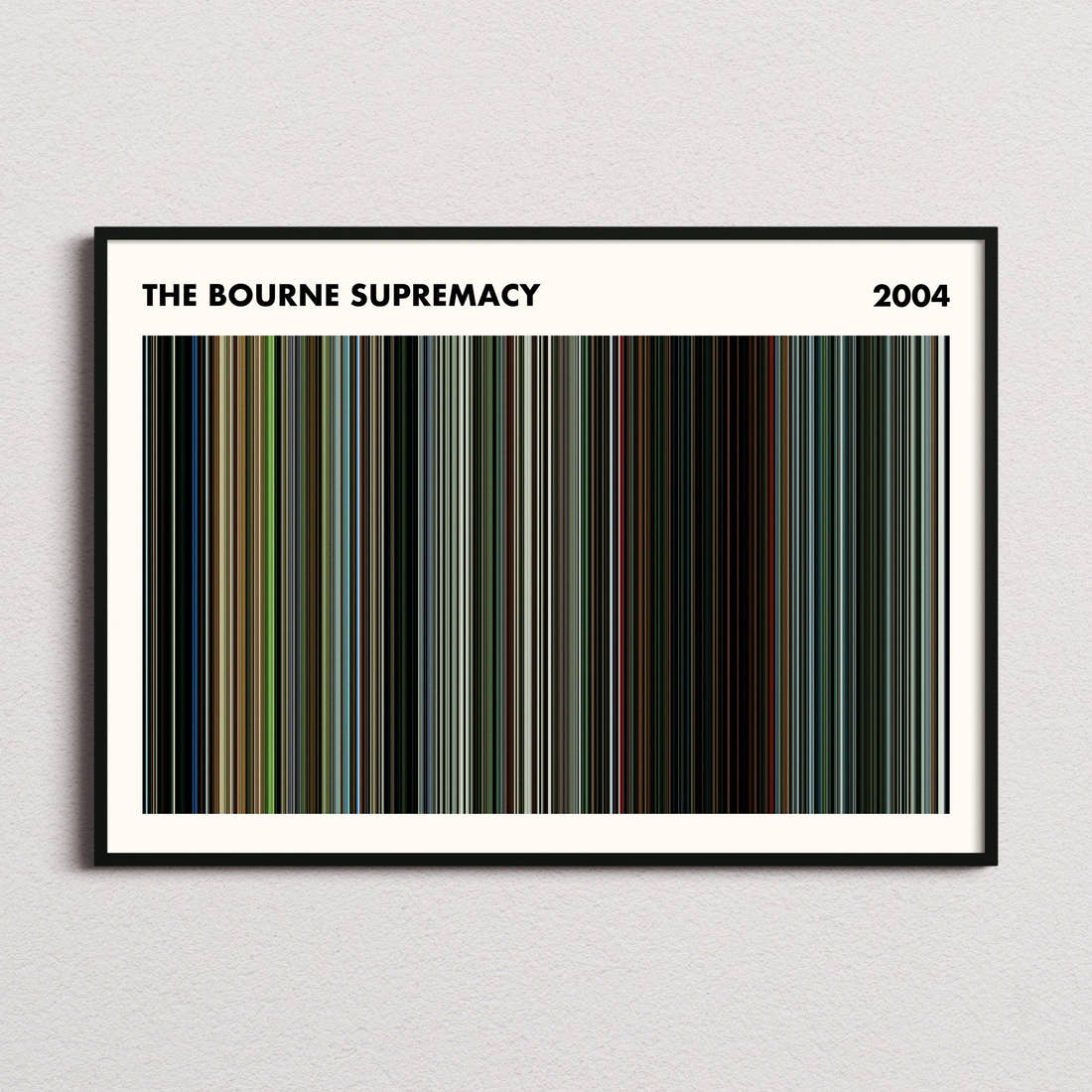 The Bourne Supremacy Movie Barcode Poster - Simplified