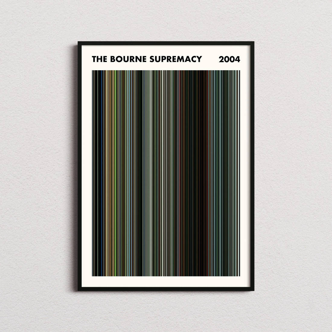 The Bourne Supremacy Movie Barcode Poster - Simplified