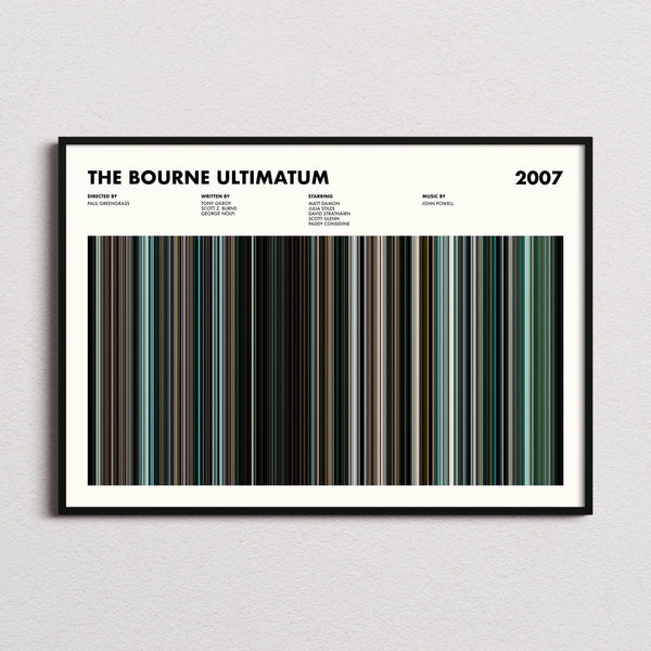 The Bourne Ultimatum Movie Barcode Poster