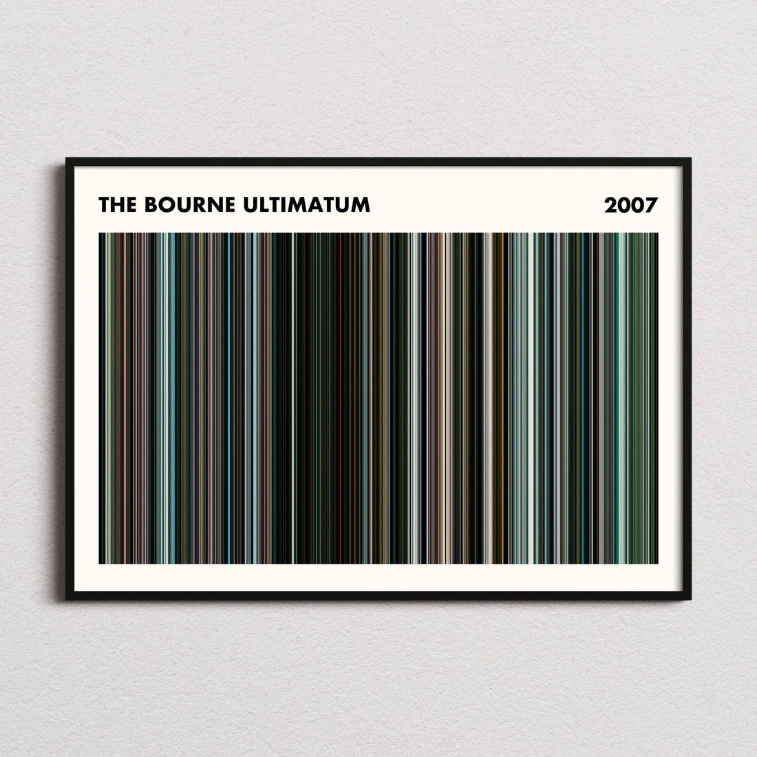 The Bourne Ultimatum Movie Barcode Poster - Simplified