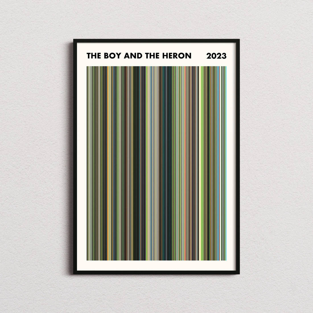 The Boy and the Heron Movie Barcode Poster - Simplified