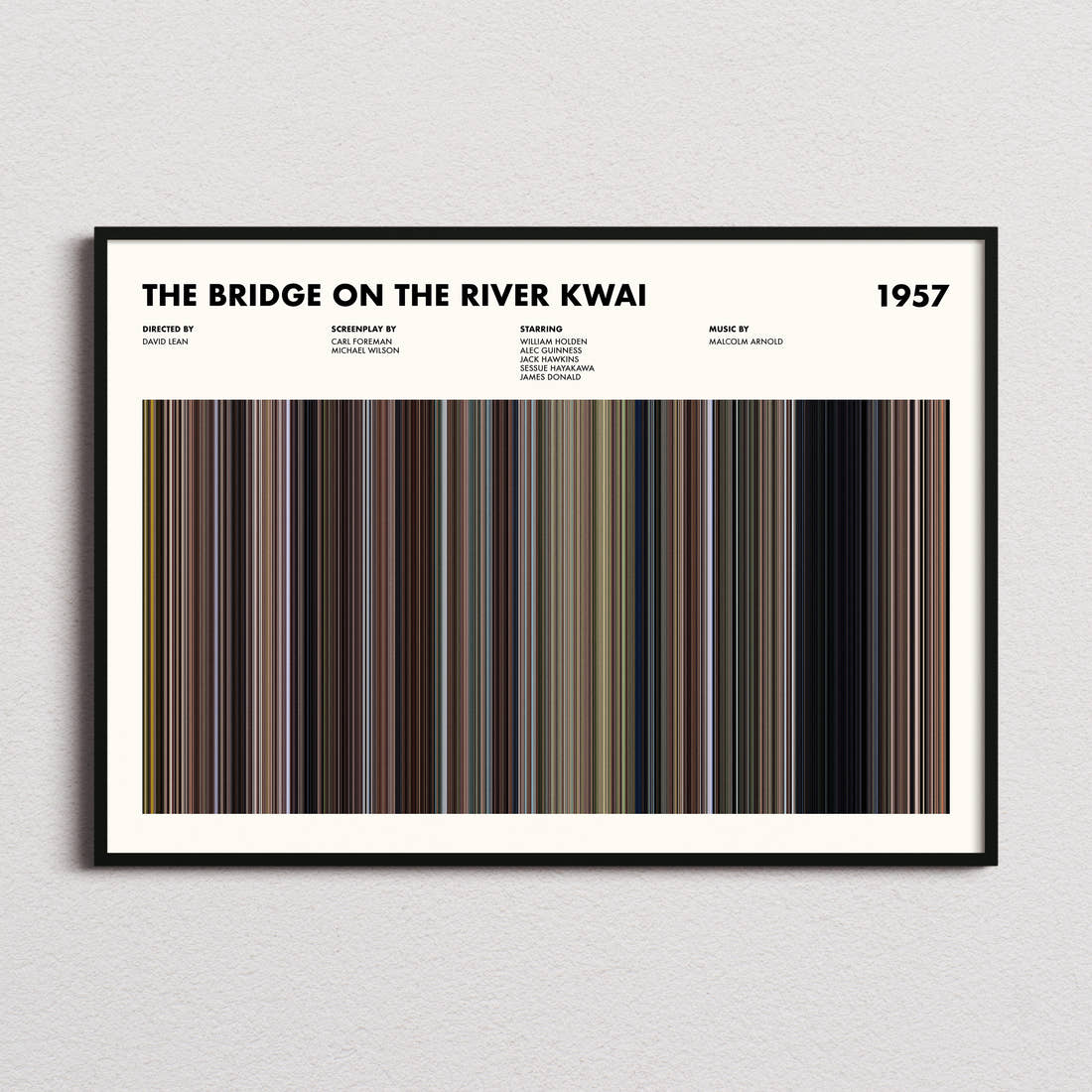 The Bridge on the River Kwai Movie Barcode Poster