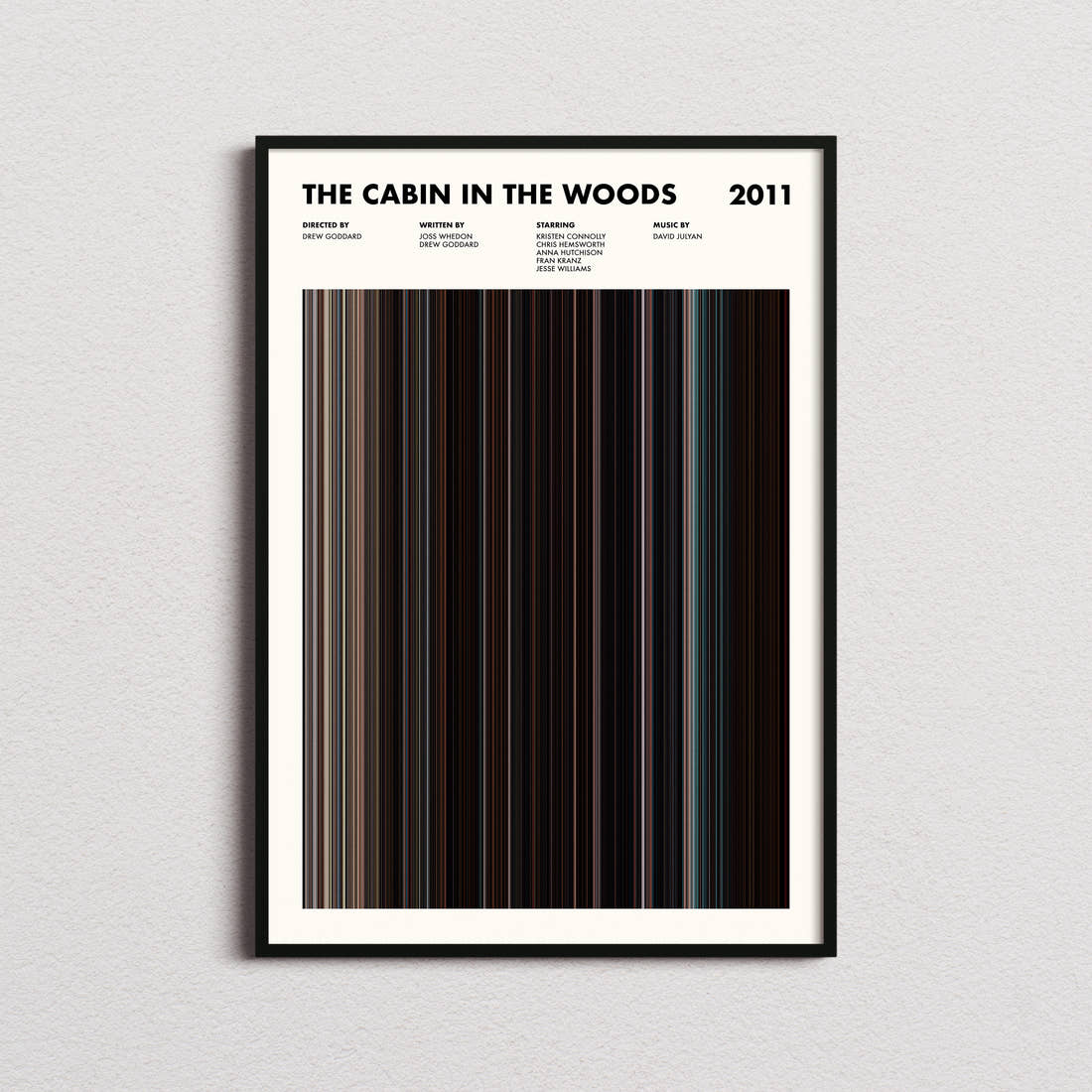 The Cabin in the Woods Movie Barcode Poster