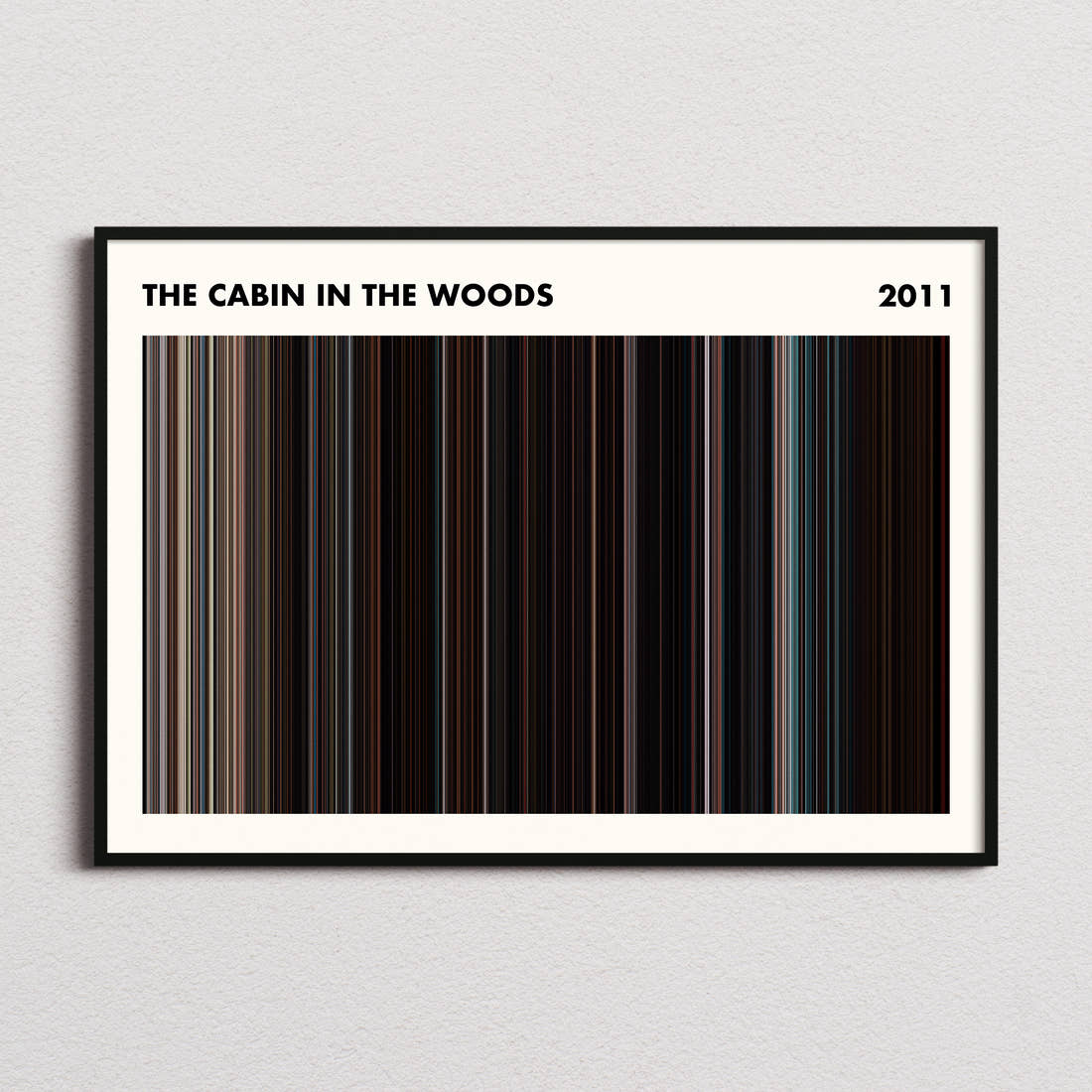 The Cabin in the Woods Movie Barcode Poster - Simplified