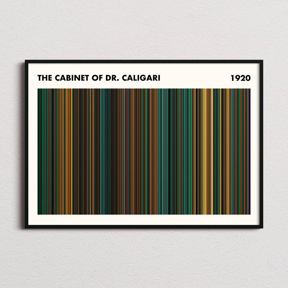 The Cabinet of Dr. Caligari Movie Barcode Poster - Simplified