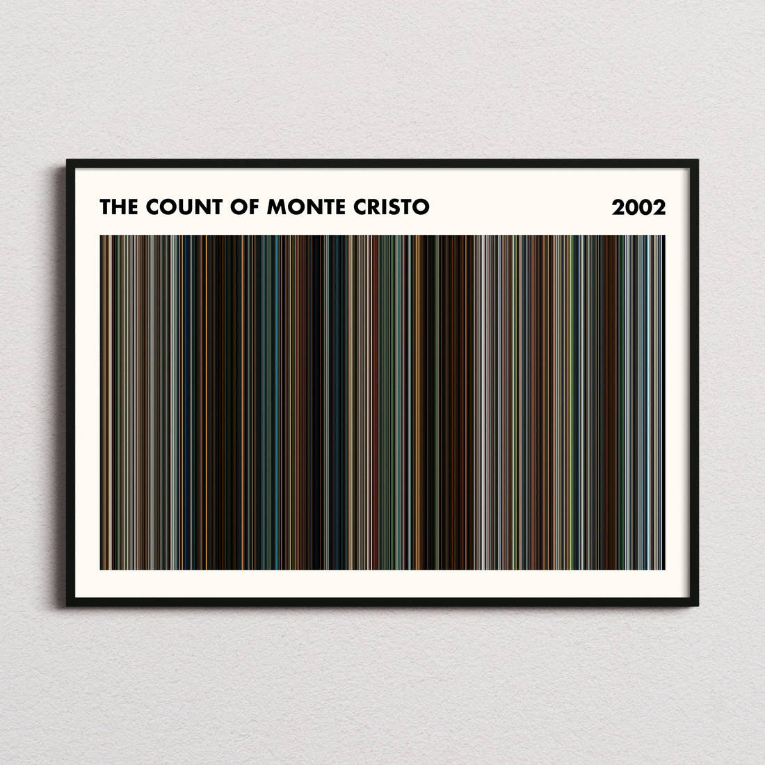 The Count of Monte Cristo (2002) Movie Barcode Poster - Simplified