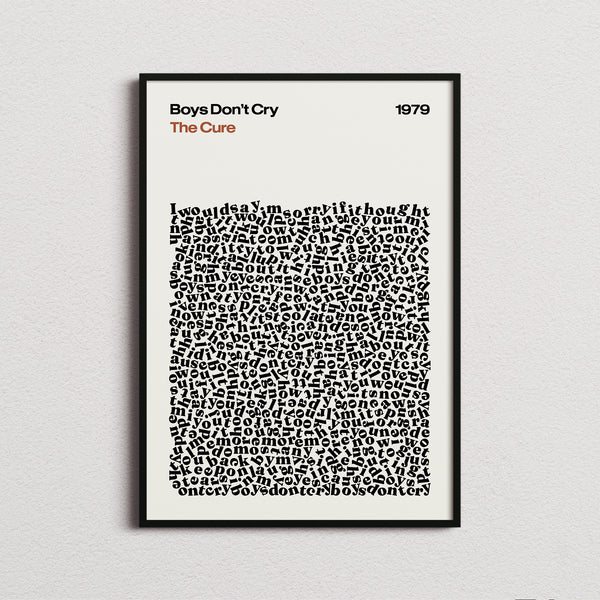 The Cure Boys Don't Cry Lyric Print