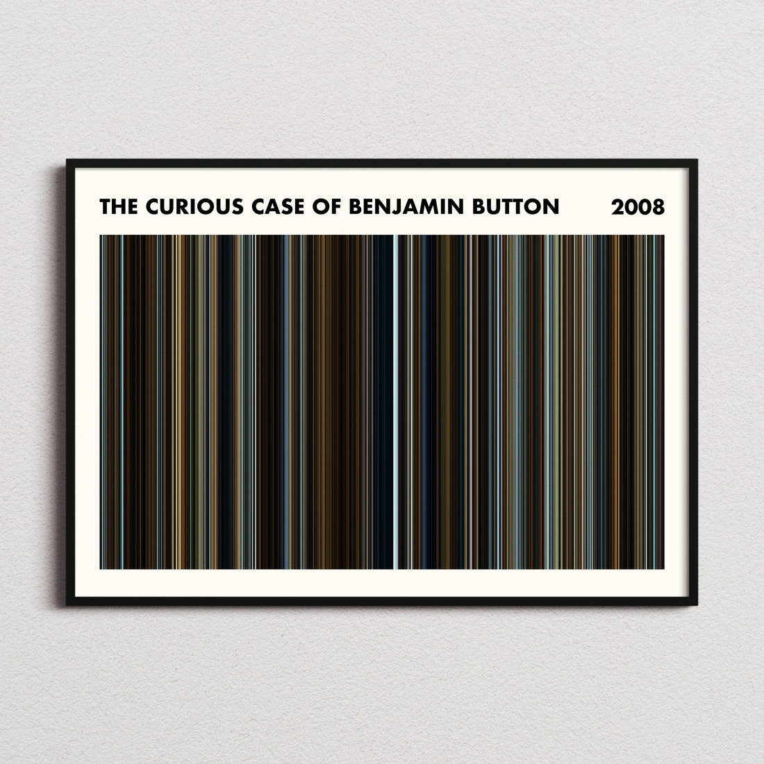 The Curious Case of Benjamin Button Movie Barcode Poster - Simplified