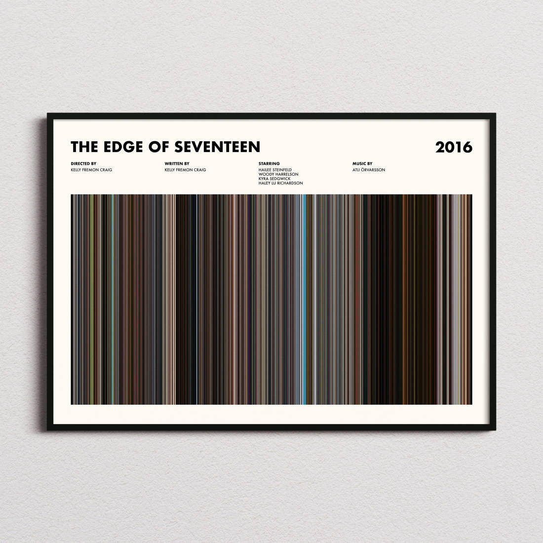 The Edge of Seventeen Movie Barcode Poster