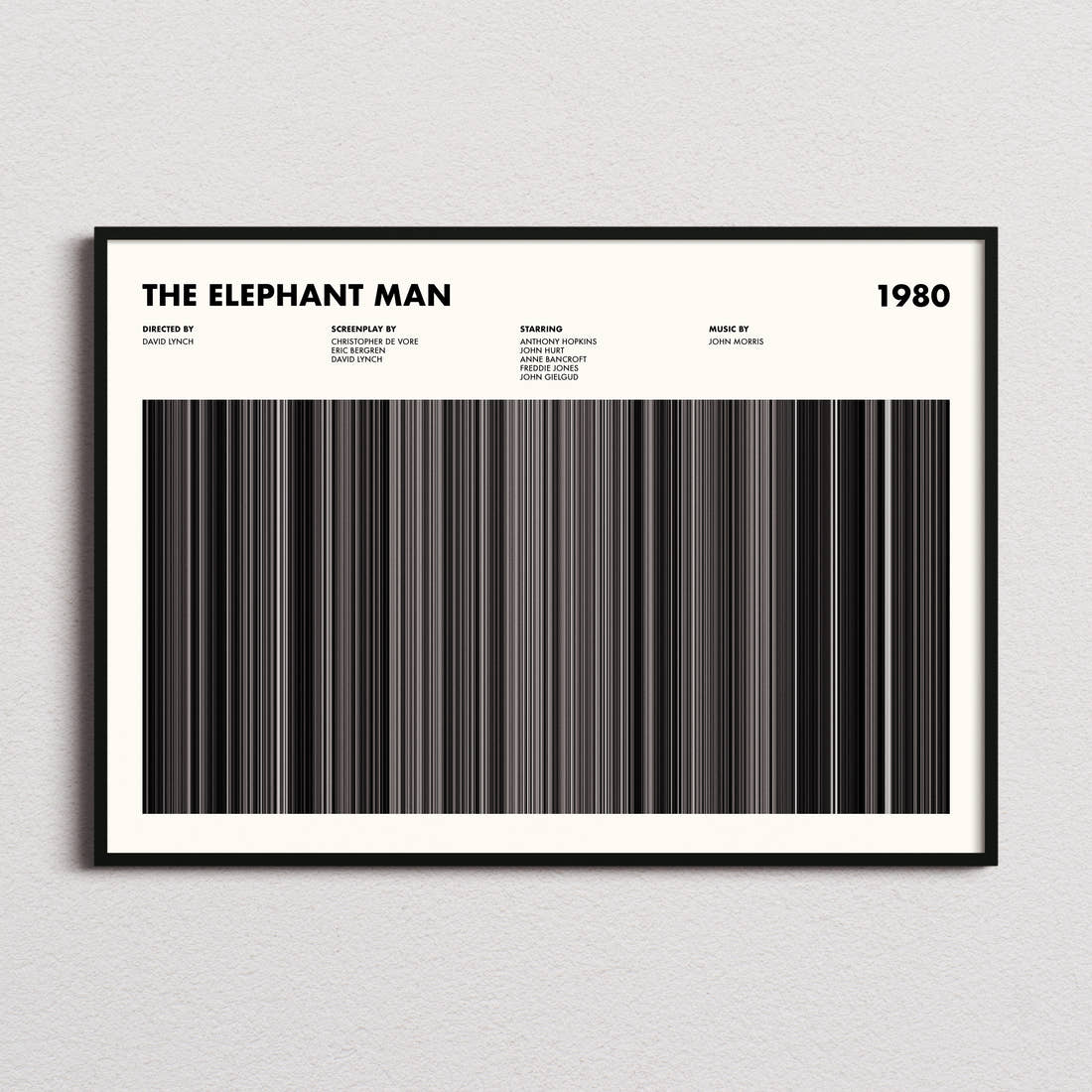 The Elephant Man Movie Barcode Poster