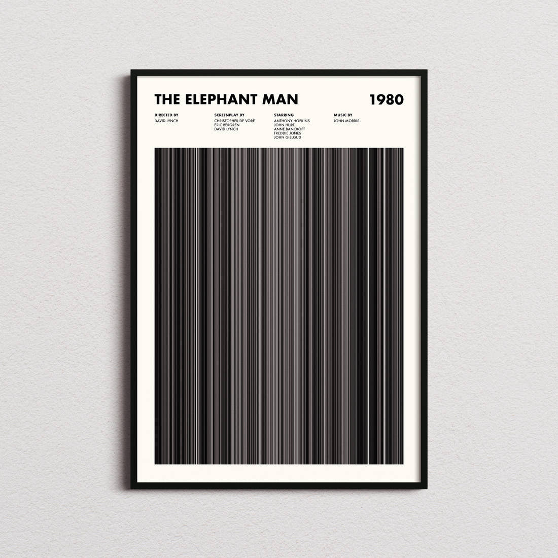 The Elephant Man Movie Barcode Poster