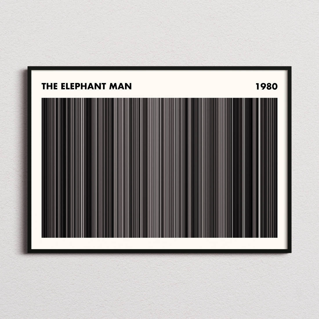 The Elephant Man Movie Barcode Poster - Simplified