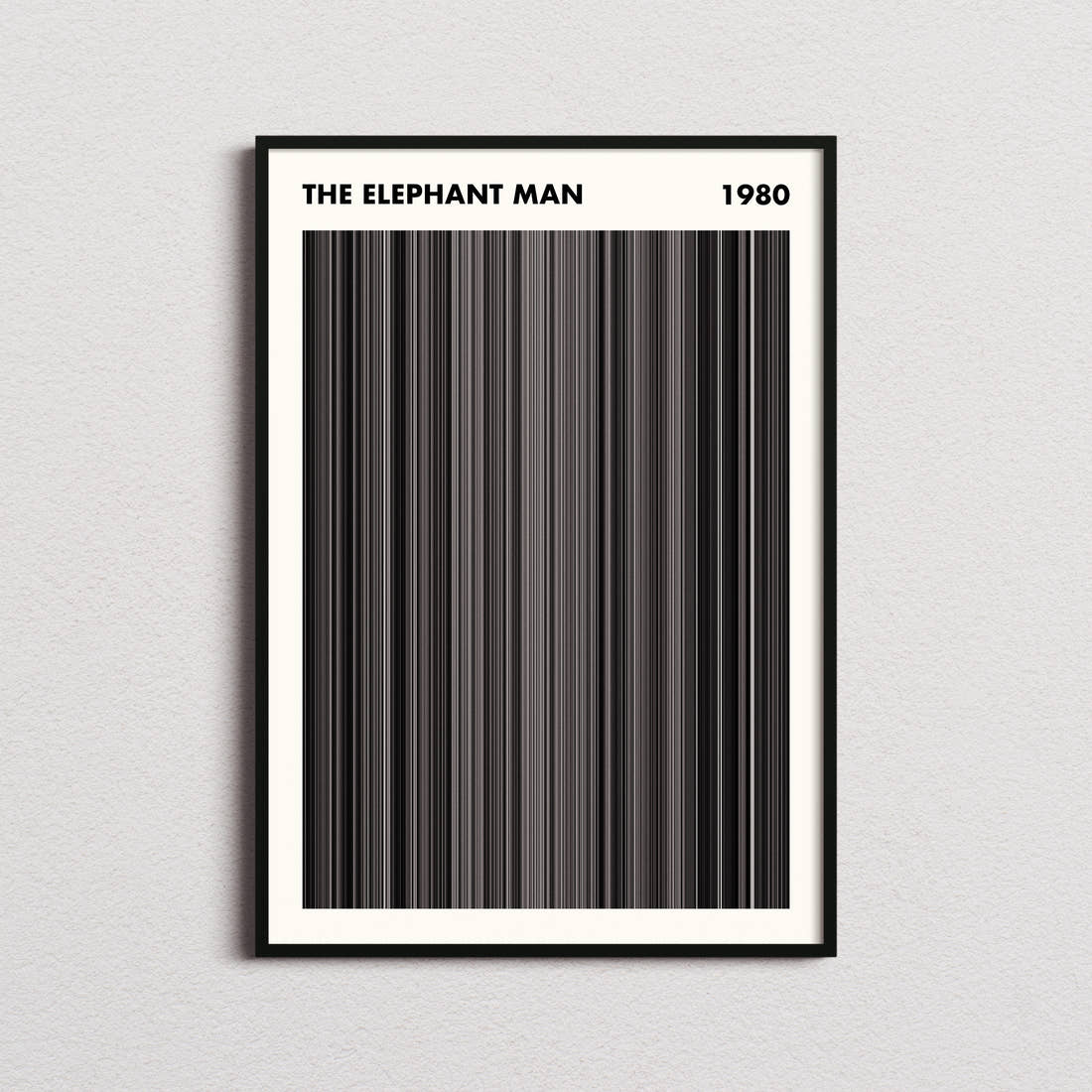 The Elephant Man Movie Barcode Poster - Simplified