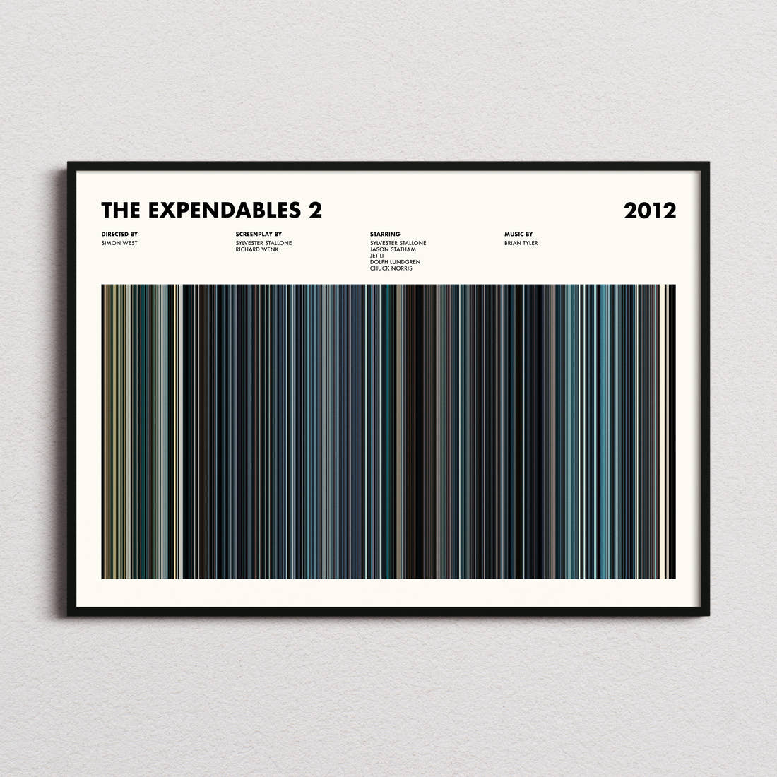 The Expendables 2 Movie Barcode Poster