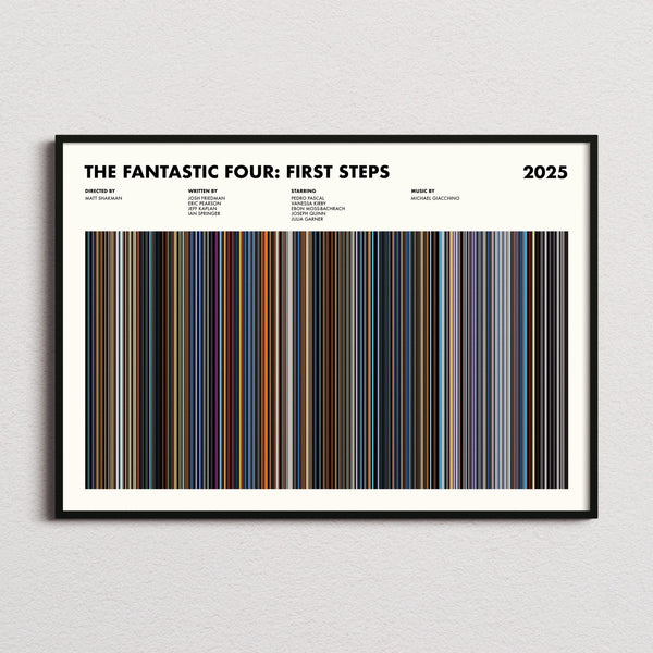 The Fantastic Four: First Steps Movie Barcode Poster