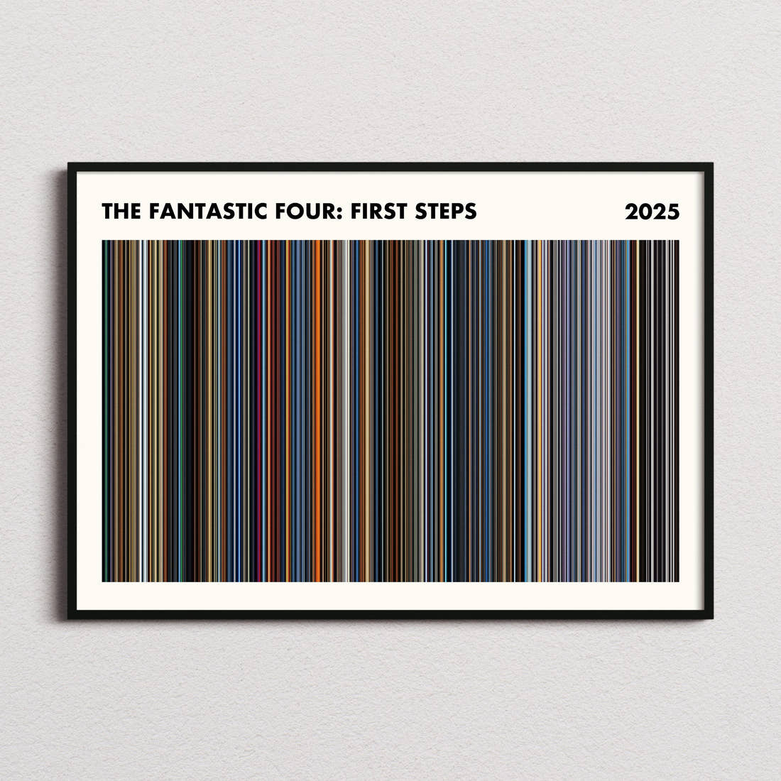 The Fantastic Four: First Steps Movie Barcode Poster - Simplified