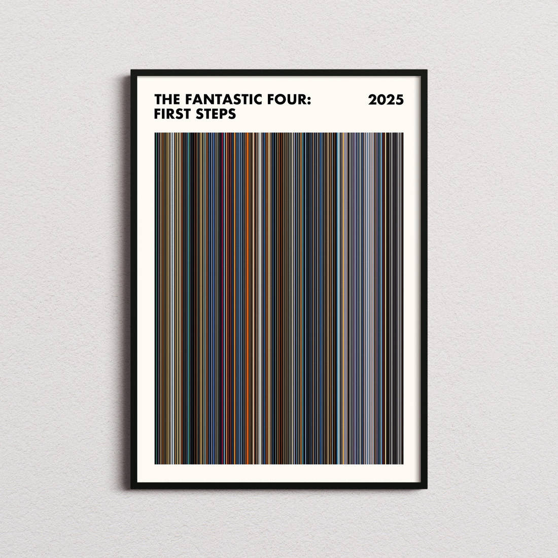 The Fantastic Four: First Steps Movie Barcode Poster - Simplified
