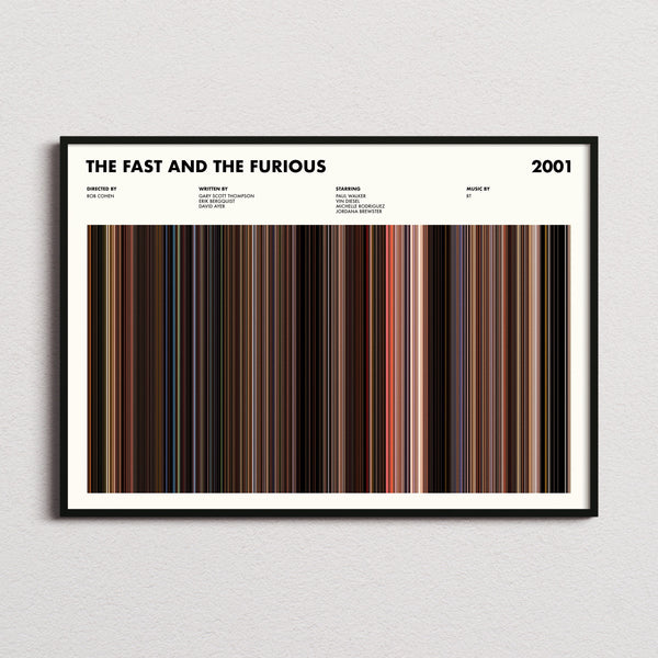 The Fast And The Furious Movie Barcode Poster