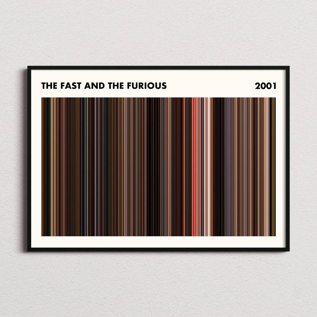 The Fast And The Furious Movie Barcode Poster - Simplified