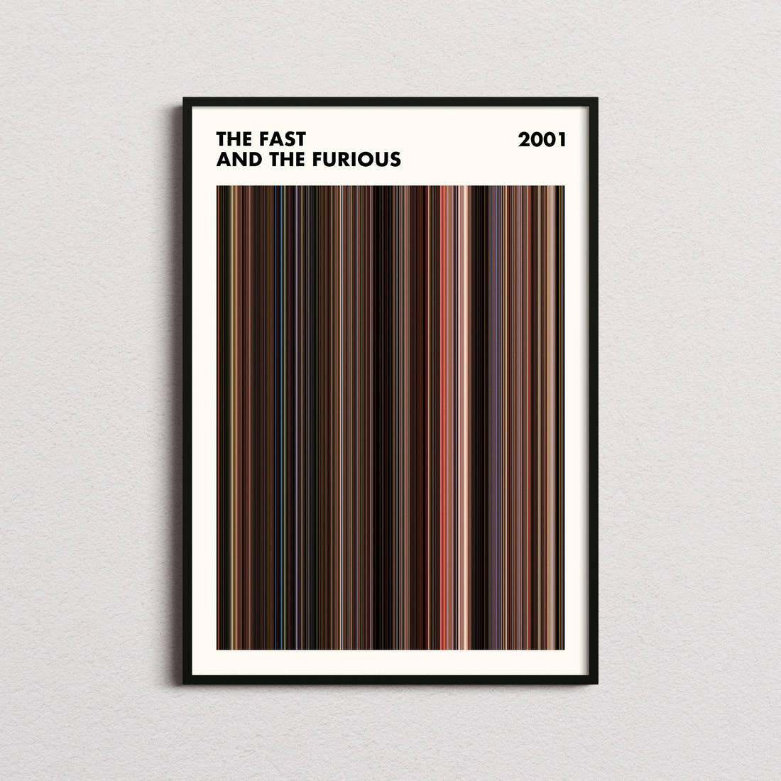 The Fast and the Furious Movie Barcode Poster - Simplified