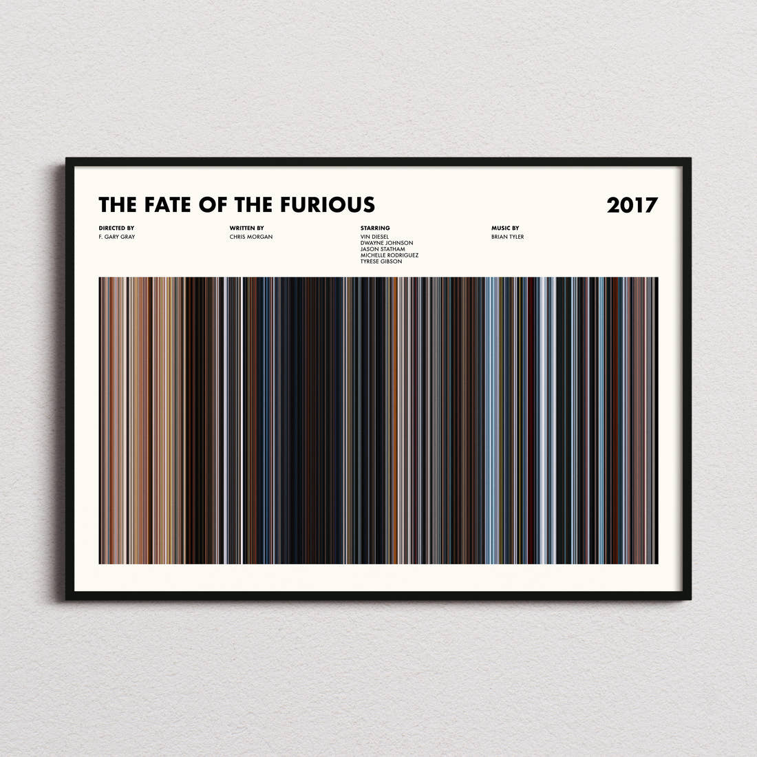 The Fate of the Furious Movie Barcode Poster