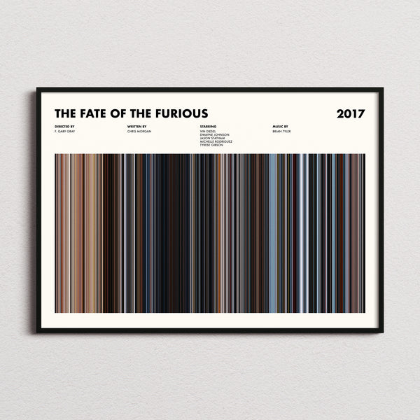 The Fate of the Furious Movie Barcode Poster
