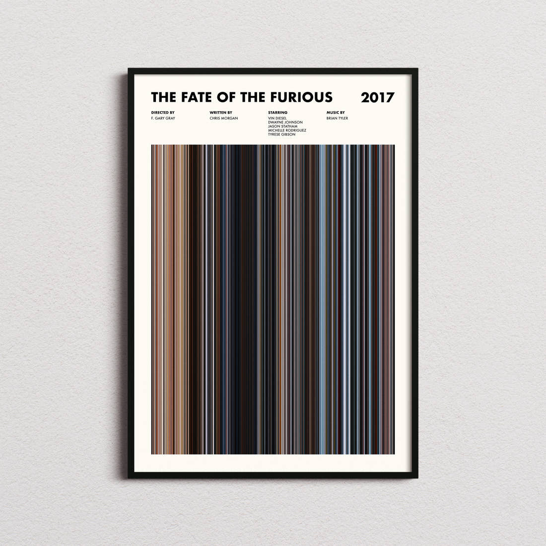 The Fate of the Furious Movie Barcode Poster