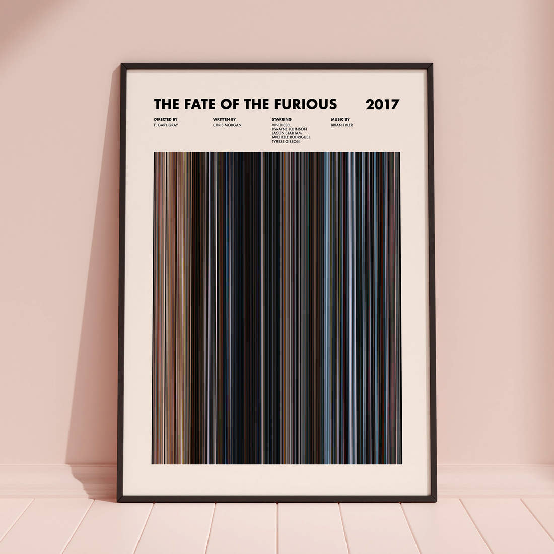 The Fate of the Furious Movie Barcode Poster