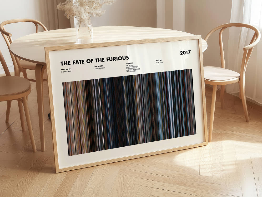 The Fate of the Furious Movie Barcode Poster