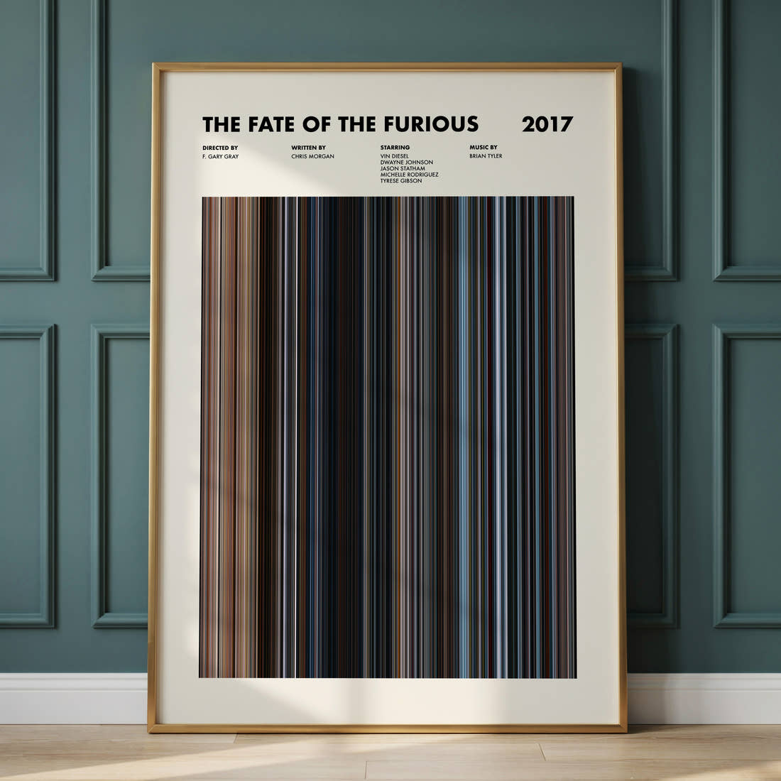The Fate of the Furious Movie Barcode Poster