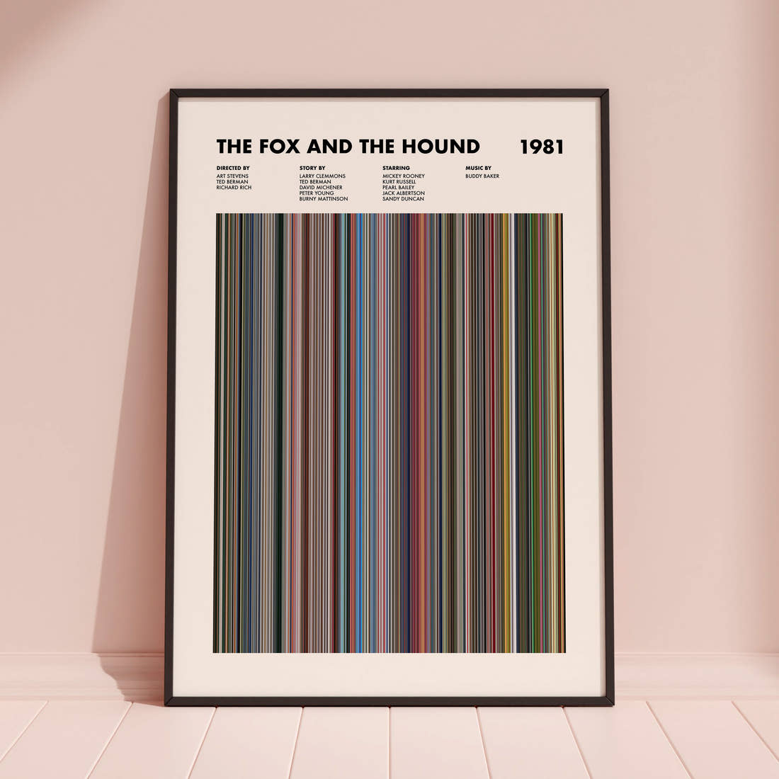 The Fox and the Hound Movie Barcode Poster