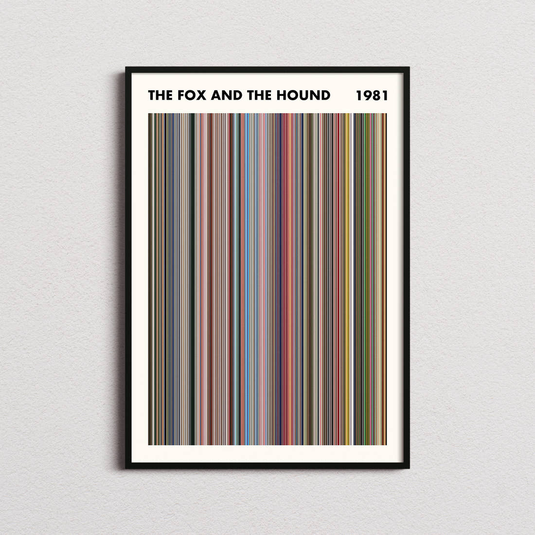 The Fox and the Hound Movie Barcode Poster - Simplified