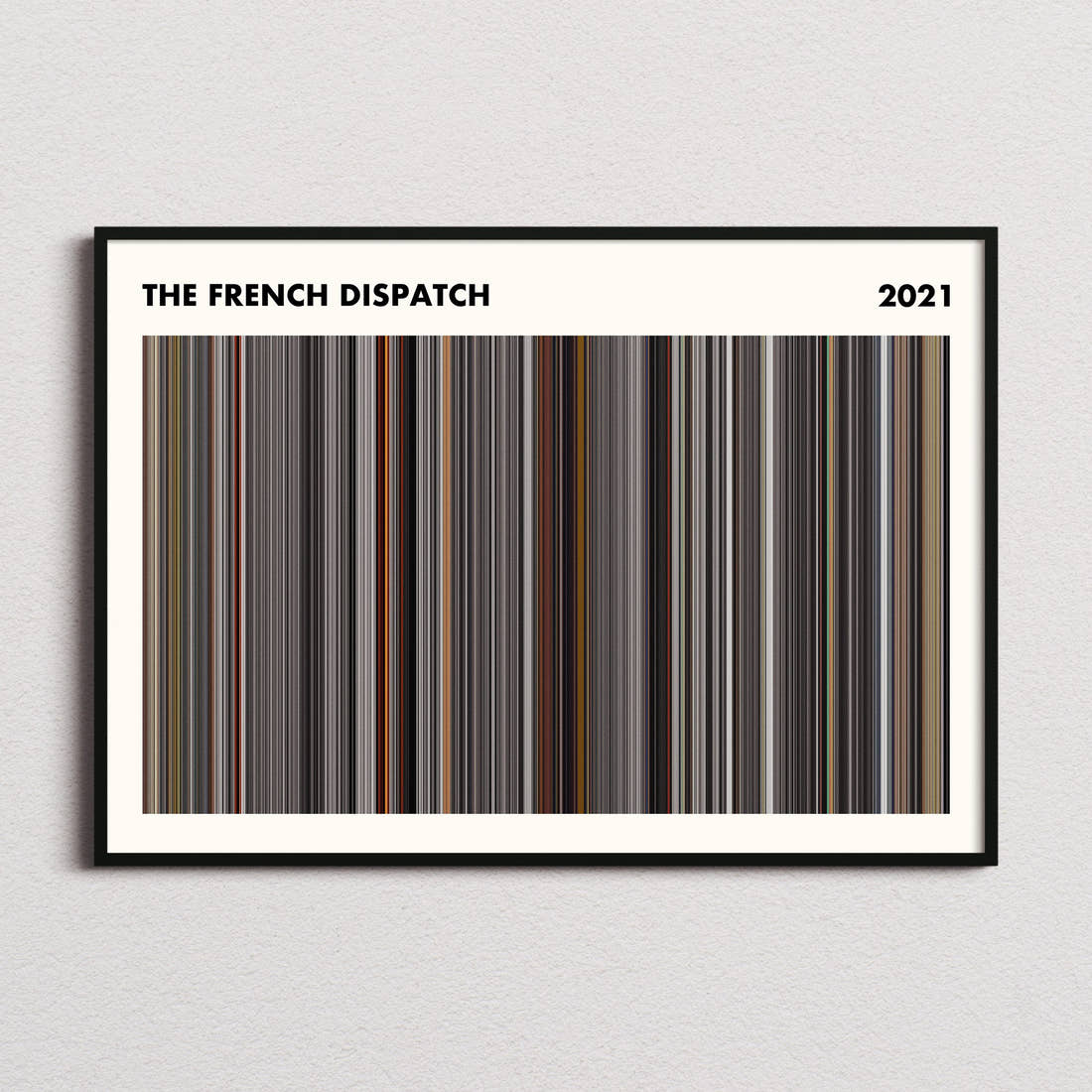 The French Dispatch Movie Barcode Poster - Simplified
