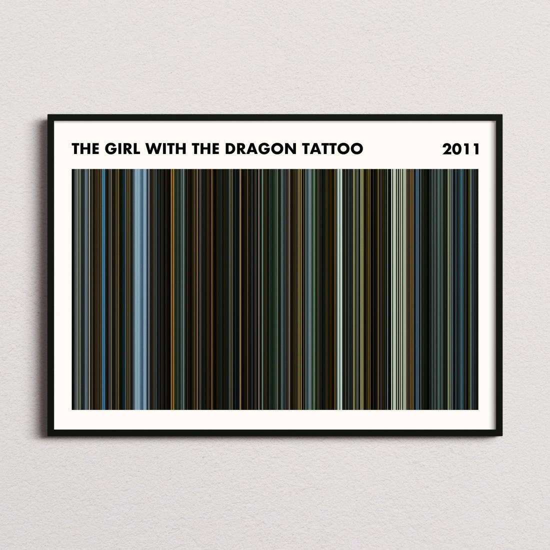 The Girl with the Dragon Tattoo Movie Barcode Poster - Simplified