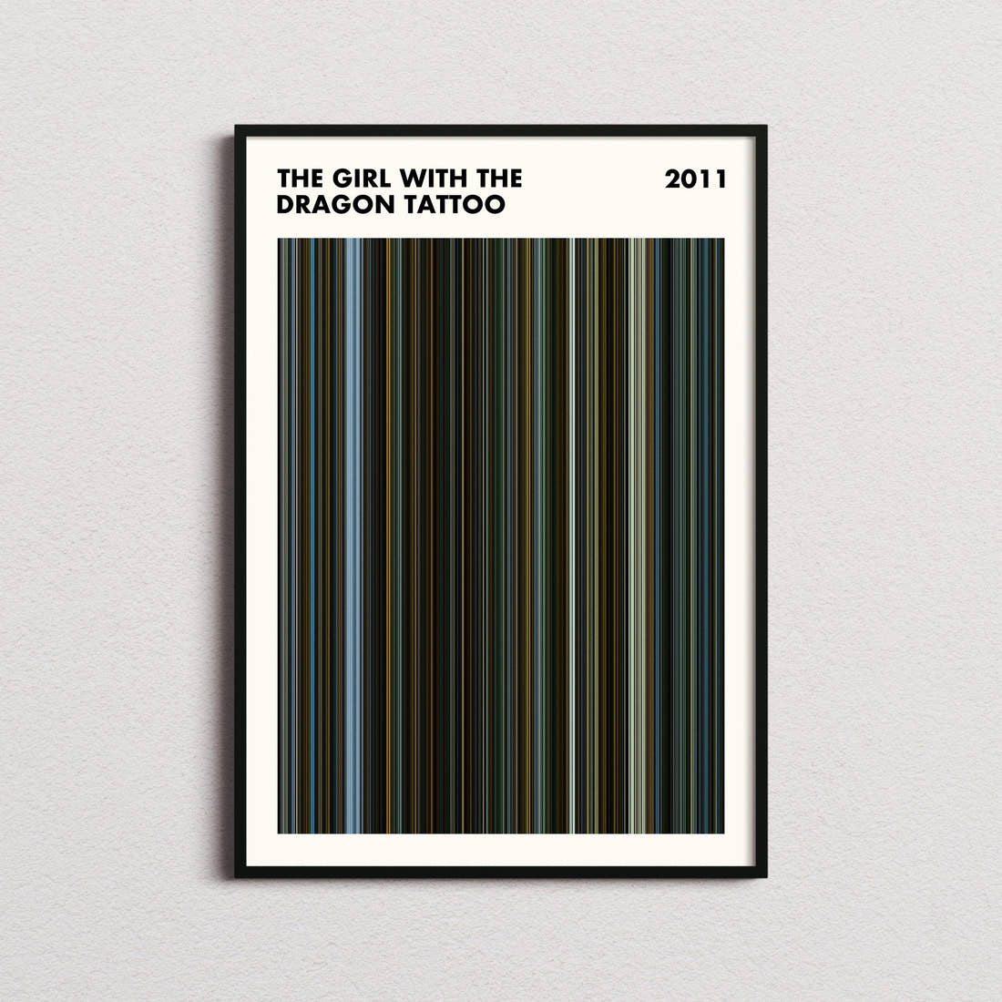 The Girl with the Dragon Tattoo Movie Barcode Poster - Simplified