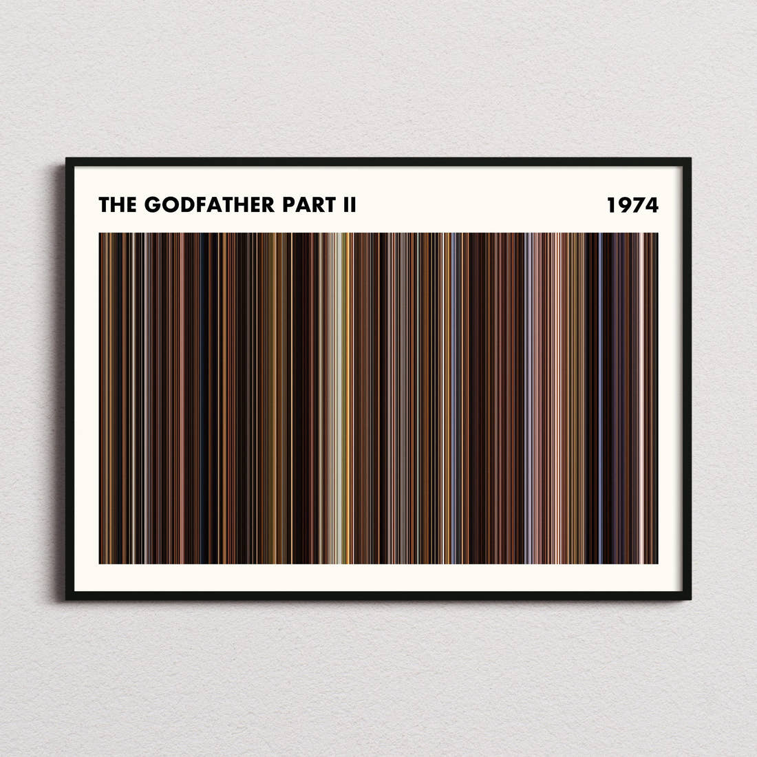 The Godfather 2 Movie Barcode Poster - Simplified