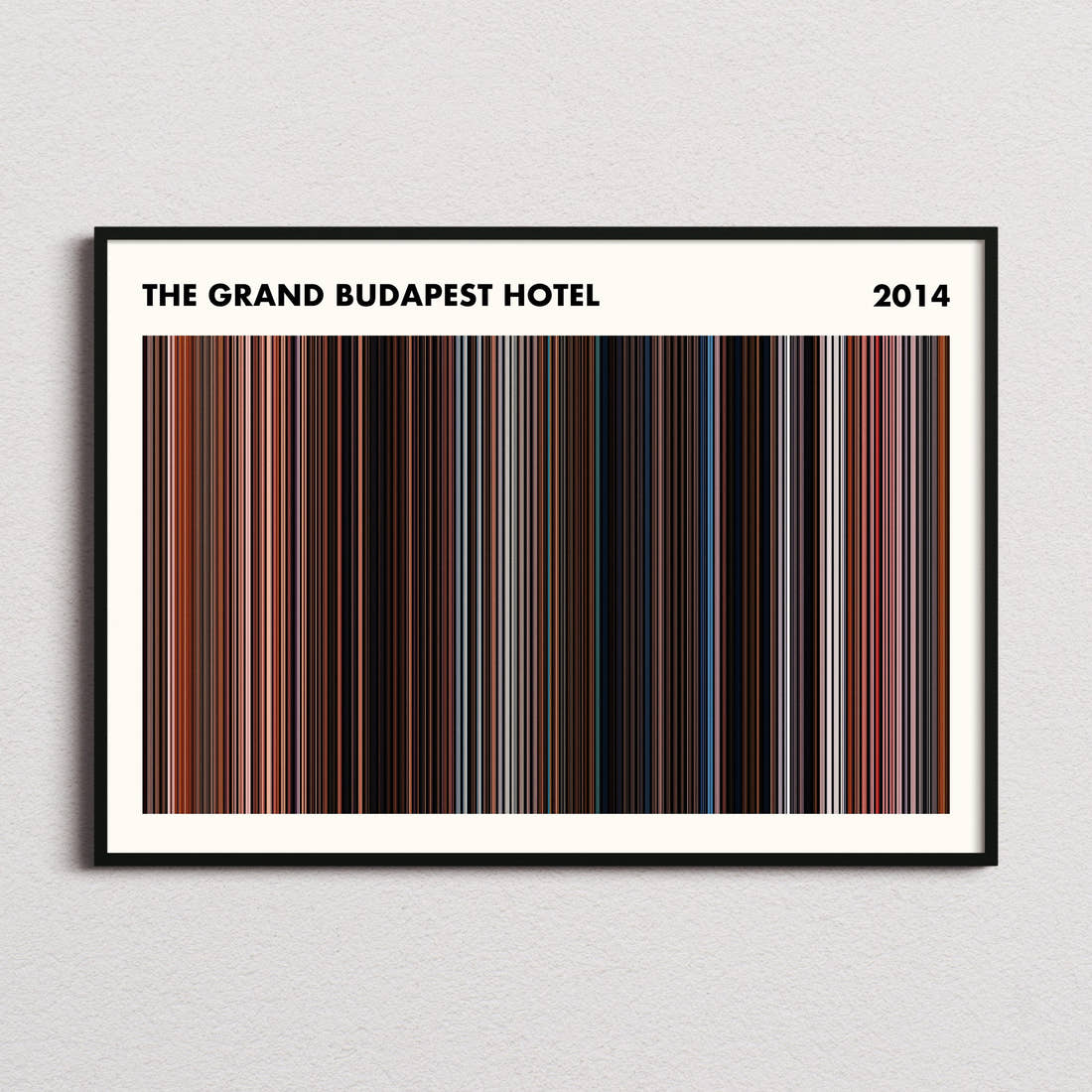 The Grand Budapest Hotel Movie Barcode Poster - Simplified