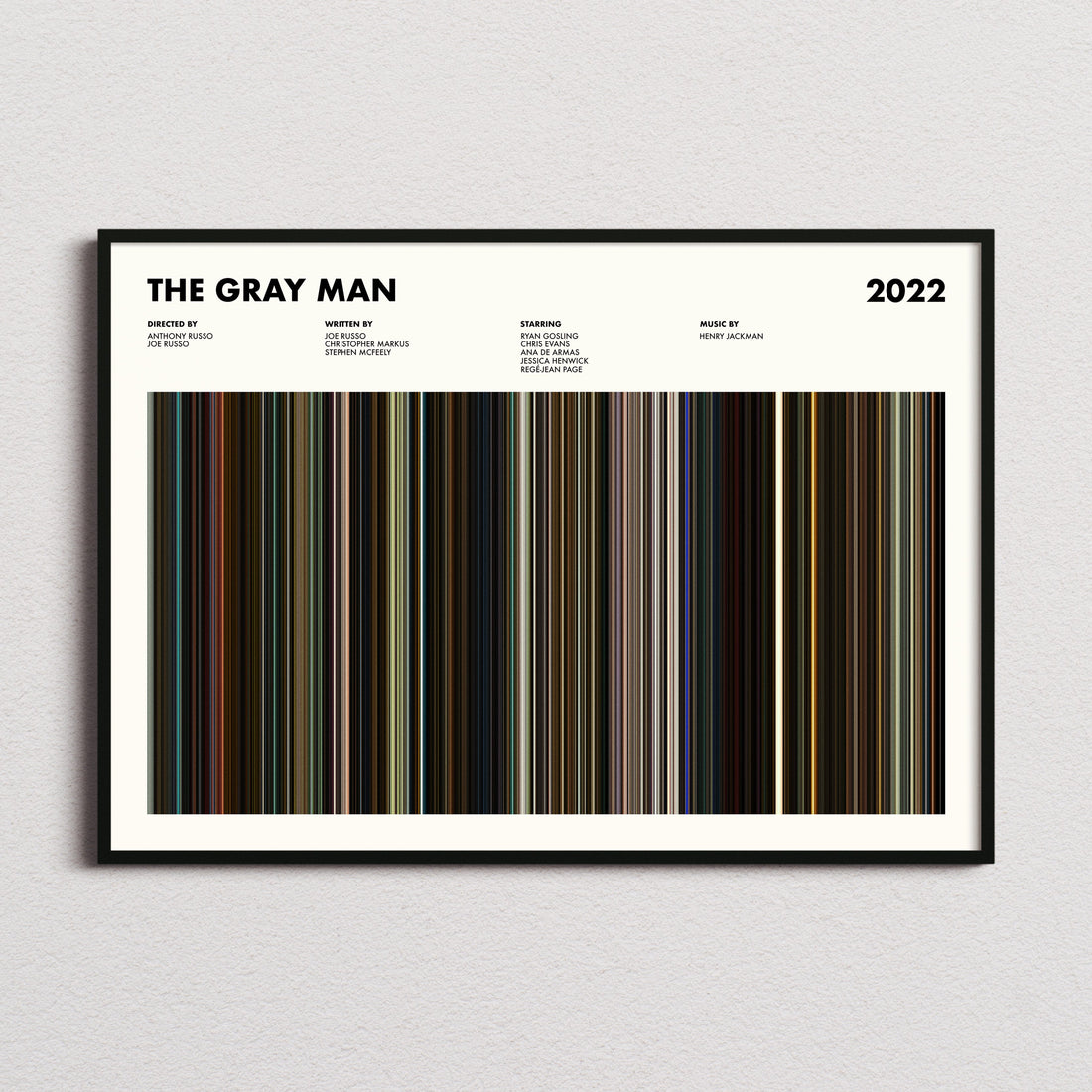The Gray Man Movie Barcode Poster