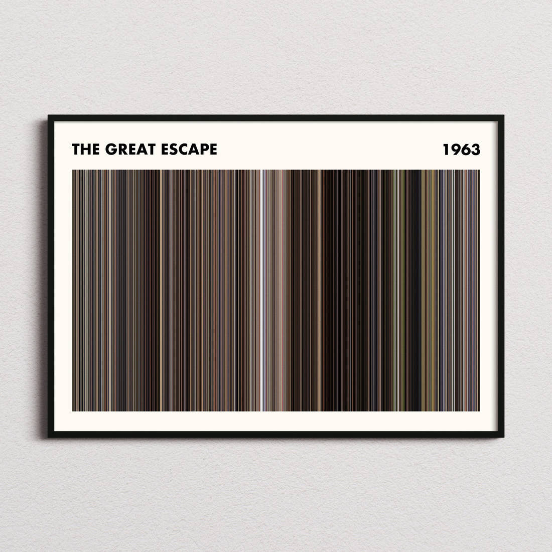 The Great Escape Movie Barcode Poster - Simplified
