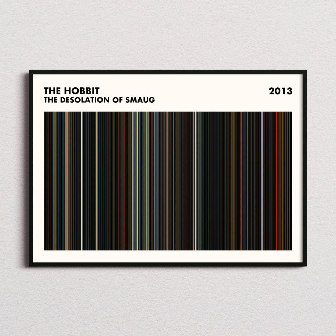 The Hobbit: The Desolation of Smaug Movie Barcode Poster - Simplified