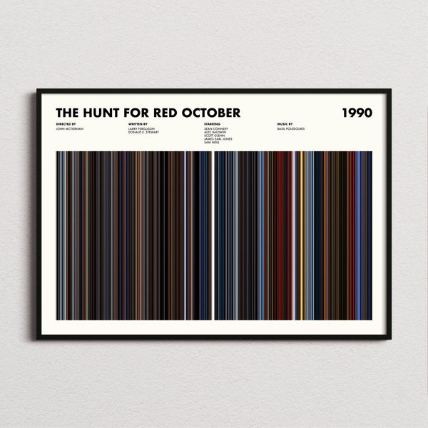 The Hunt For Red October Movie Barcode Poster