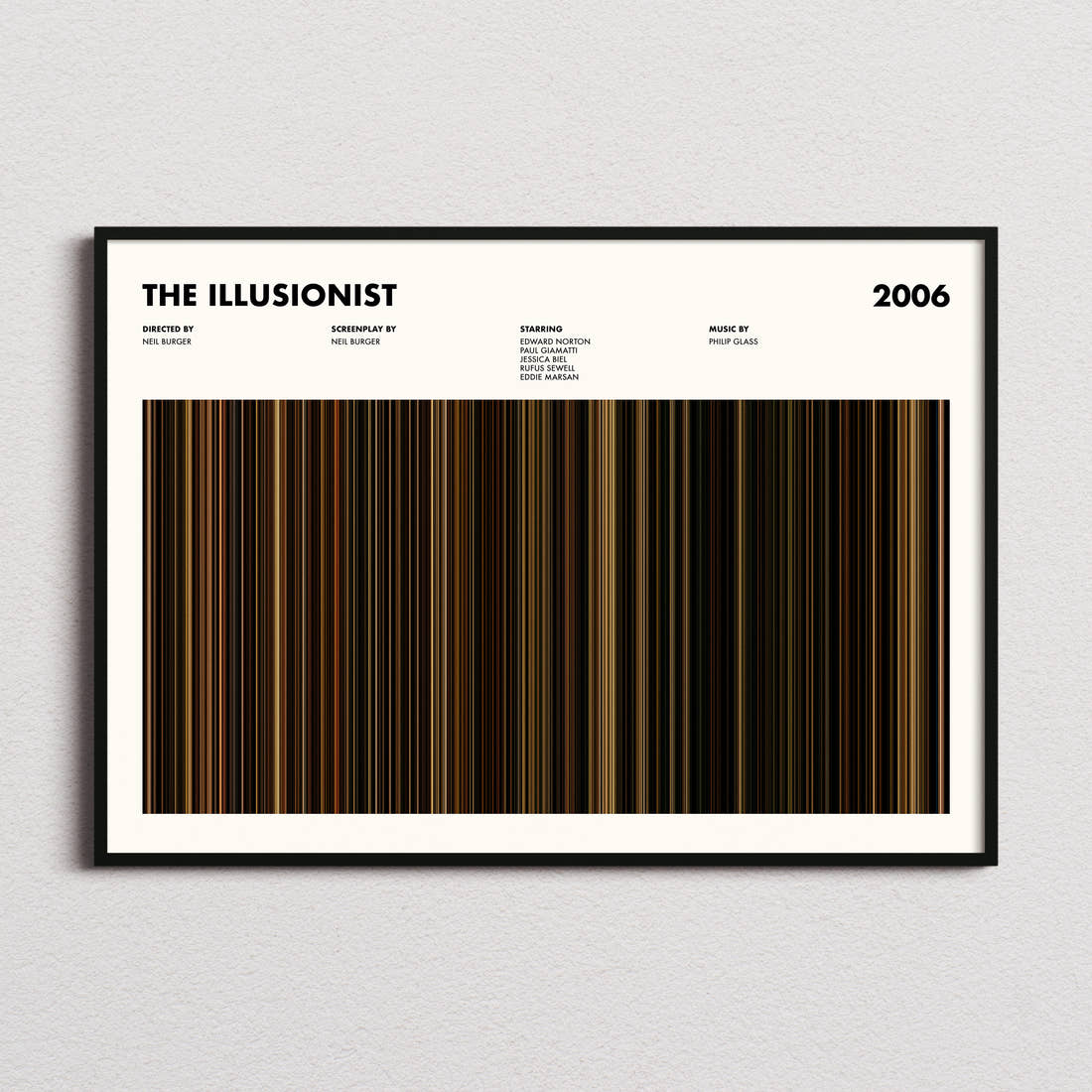 The Illusionist Movie Barcode Poster