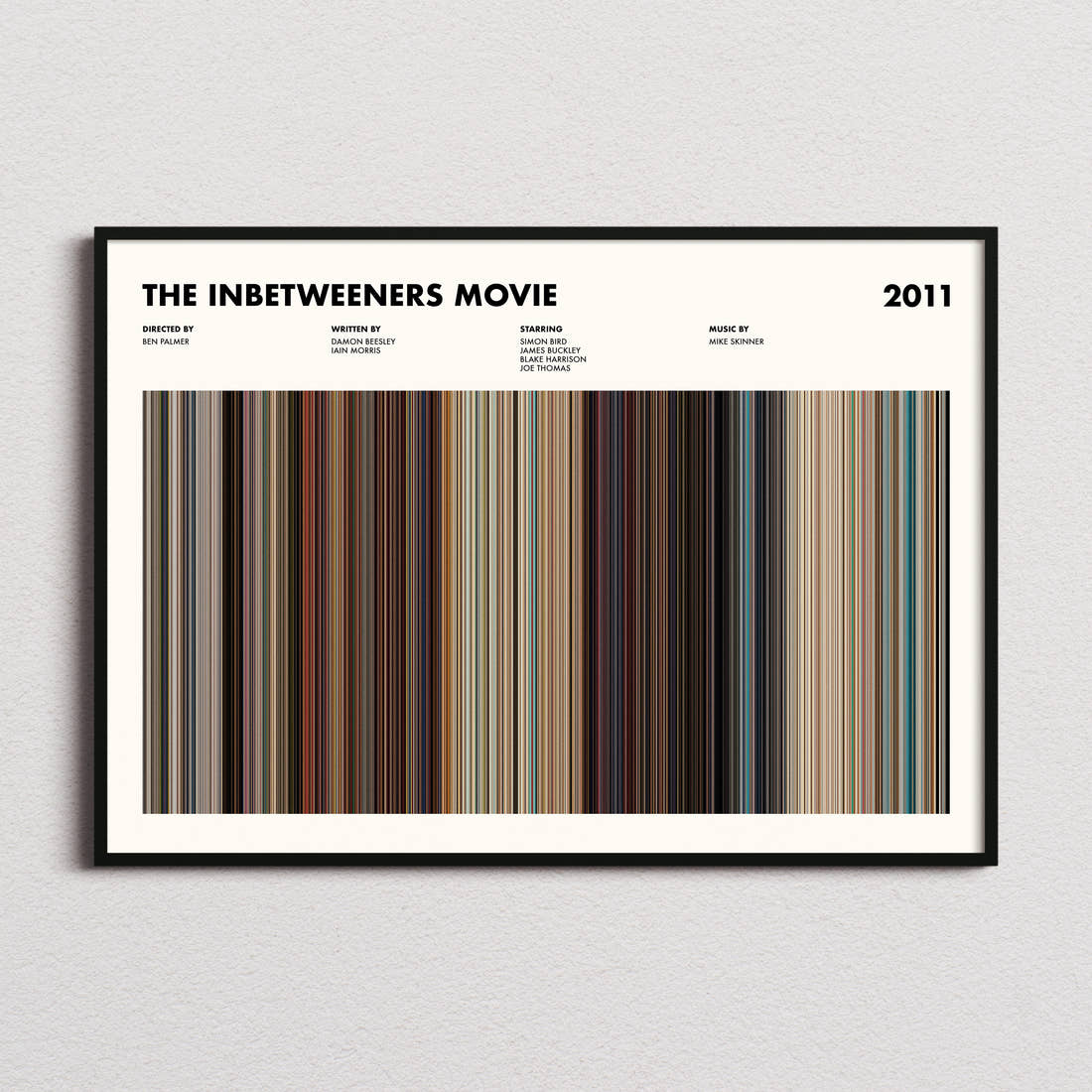 The Inbetweeners Movie Movie Barcode Poster