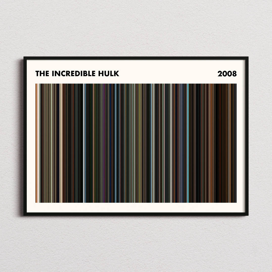The Incredible Hulk Movie Barcode Poster - Simplified