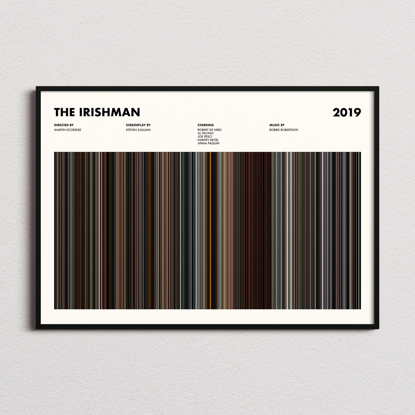 The Irishman Movie Barcode Poster