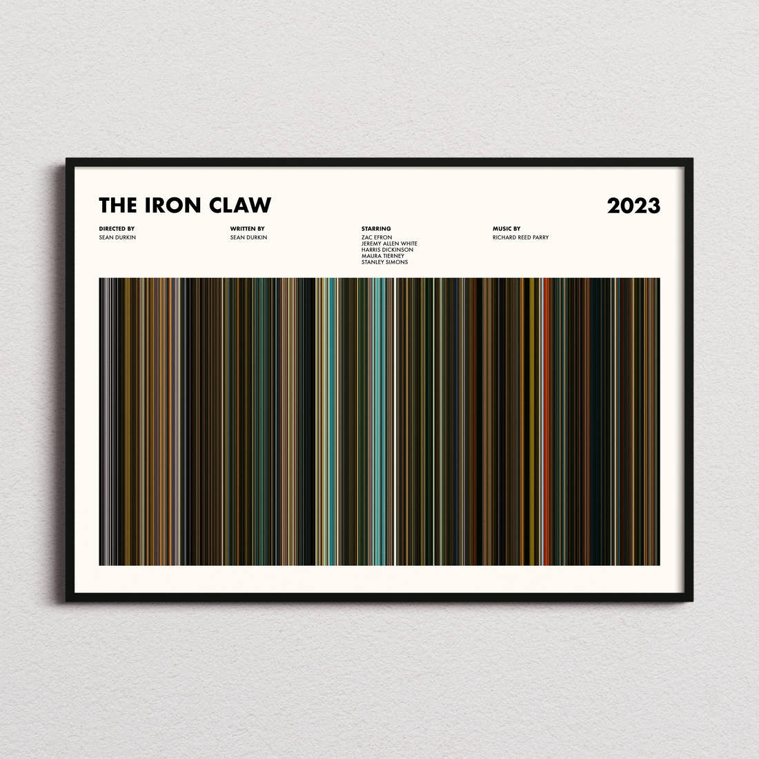 The Iron Claw Movie Barcode Poster