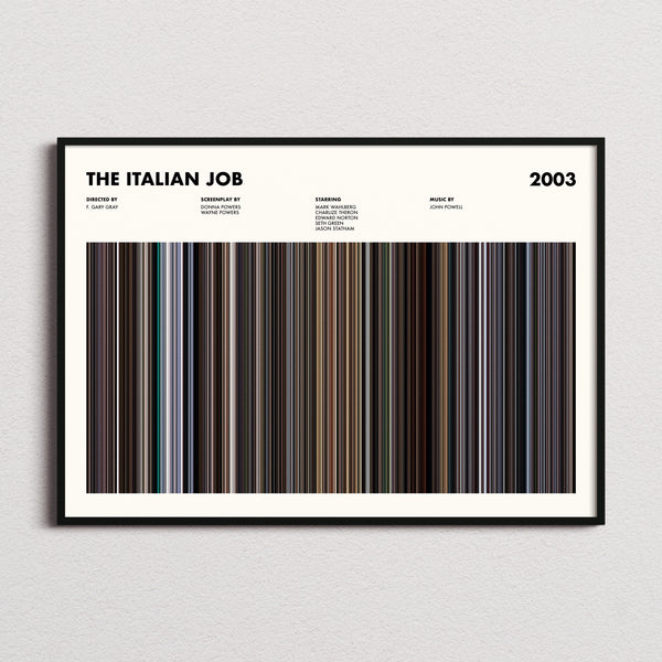 The Italian Job Movie Barcode Poster