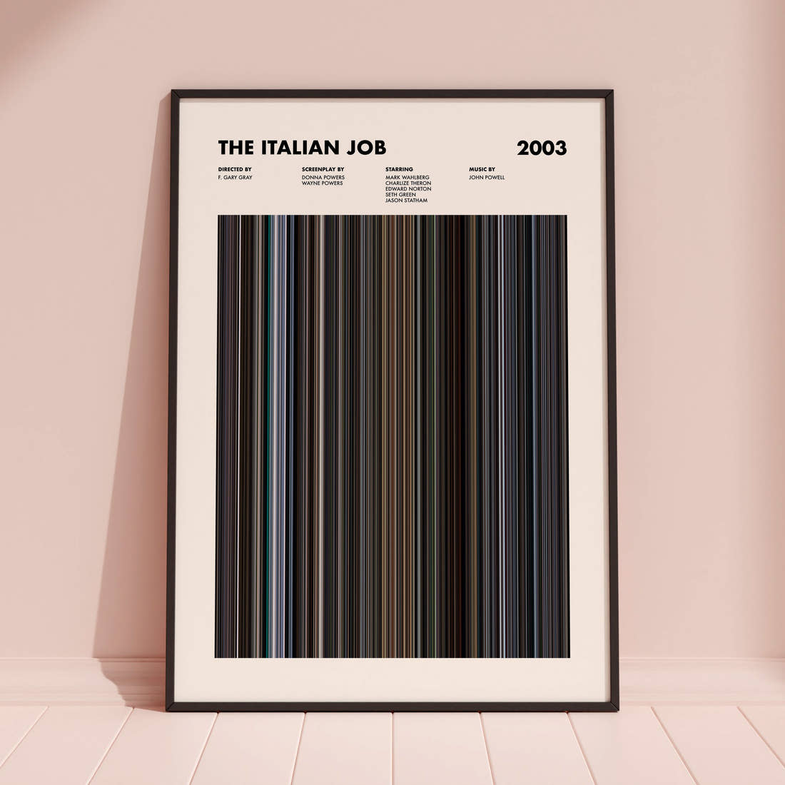The Italian Job Movie Barcode Poster